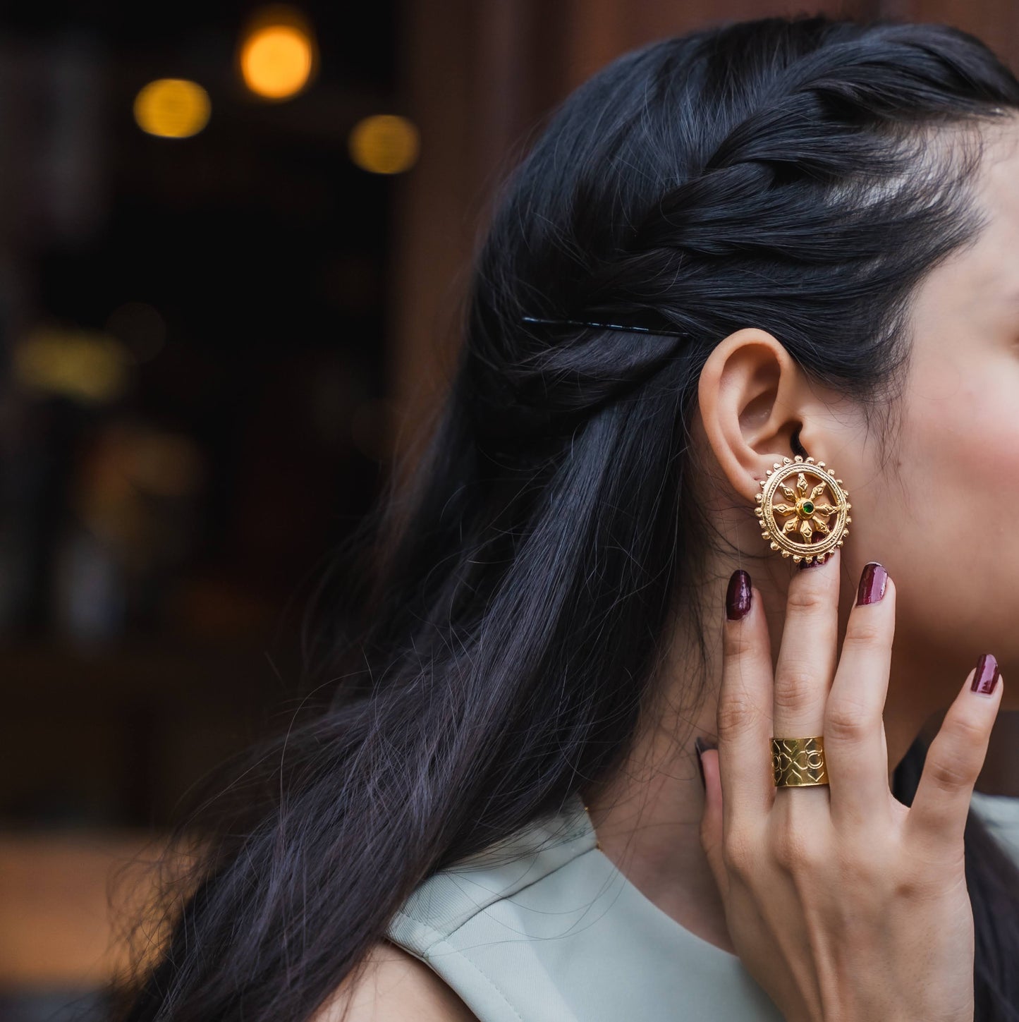 Dharmawheel Earring