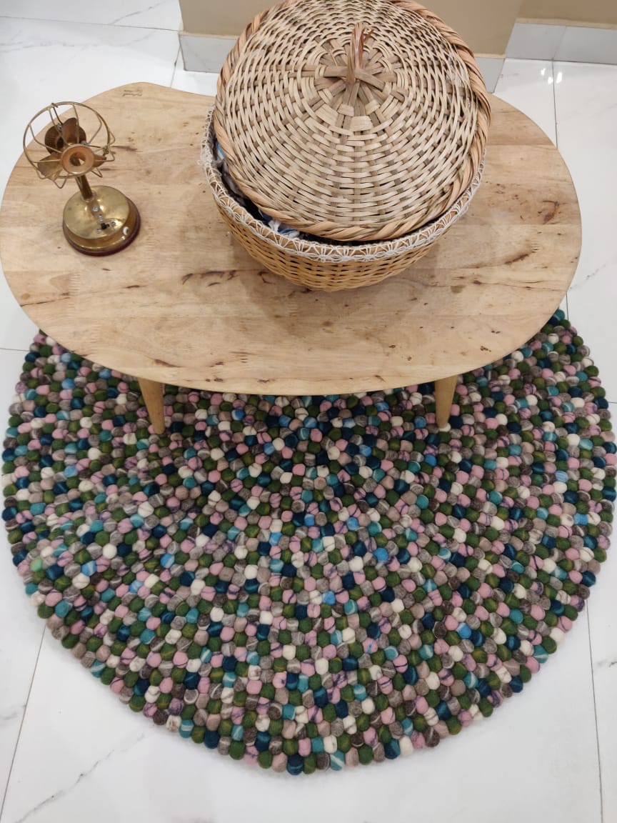 Felt Ball Floor Rug