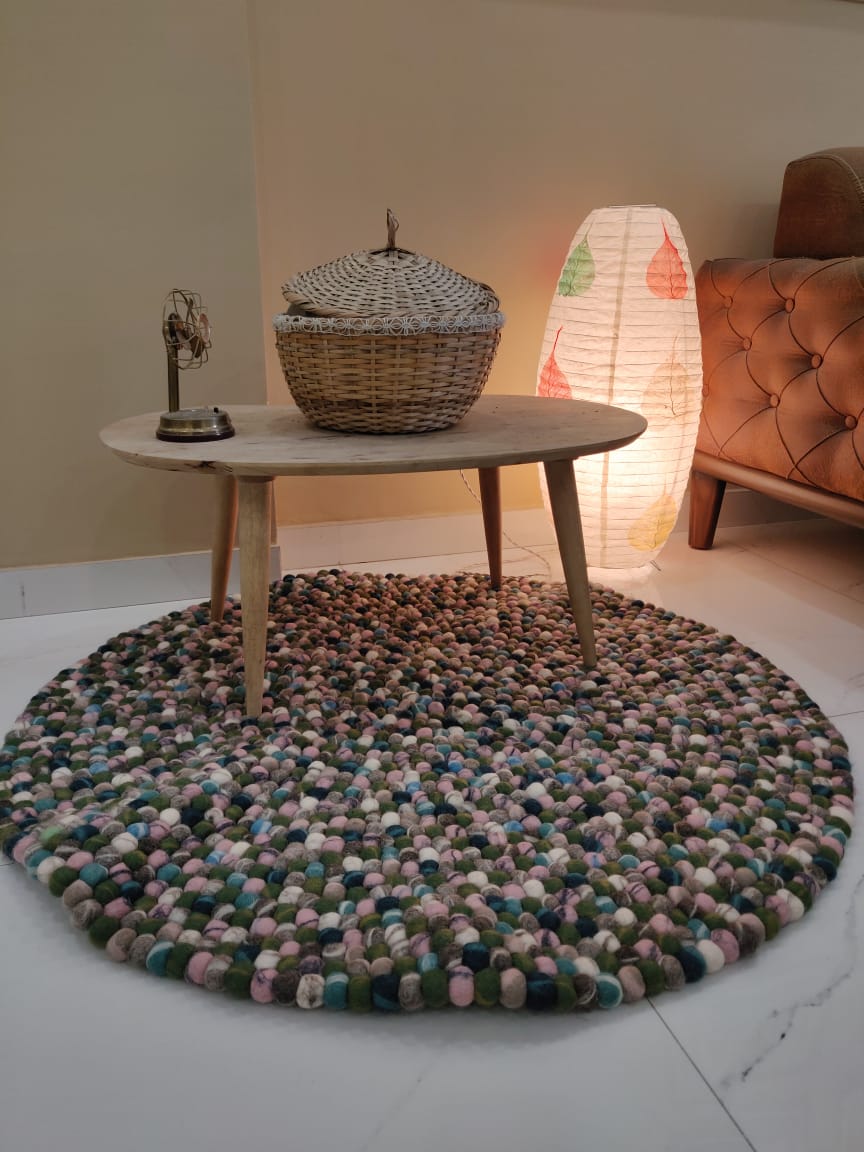 Felt Ball Floor Rug