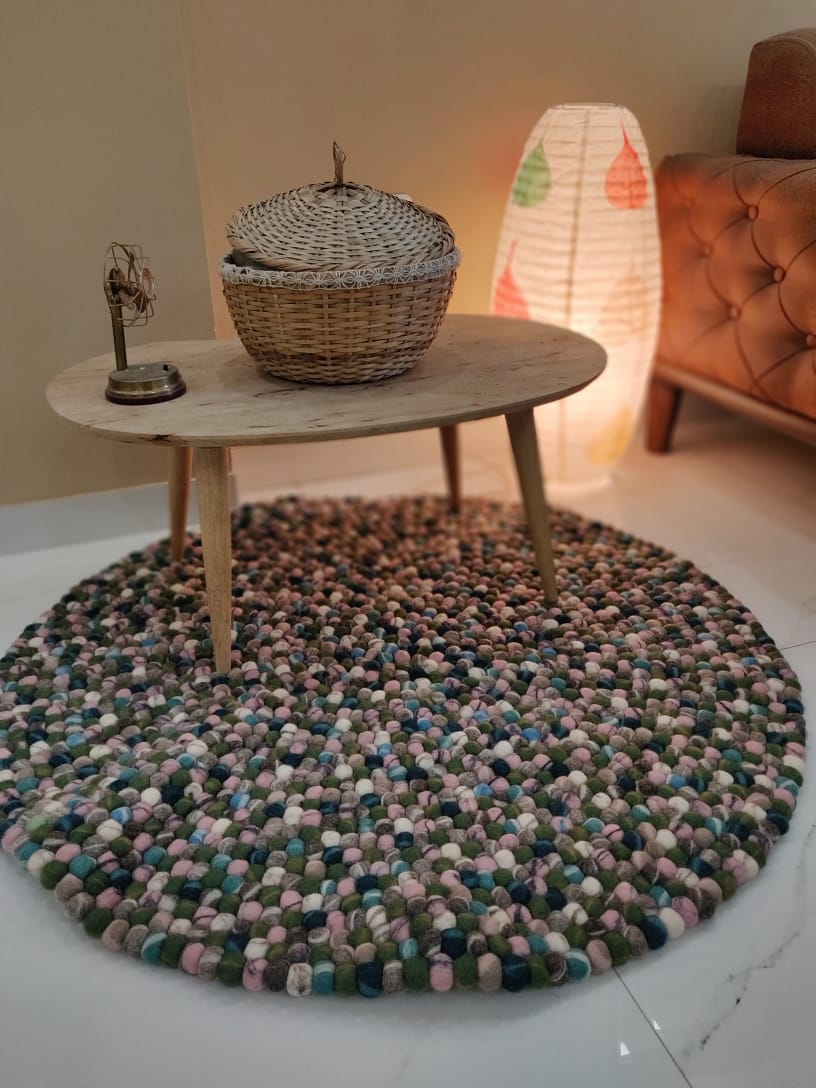 Felt Ball Floor Rug