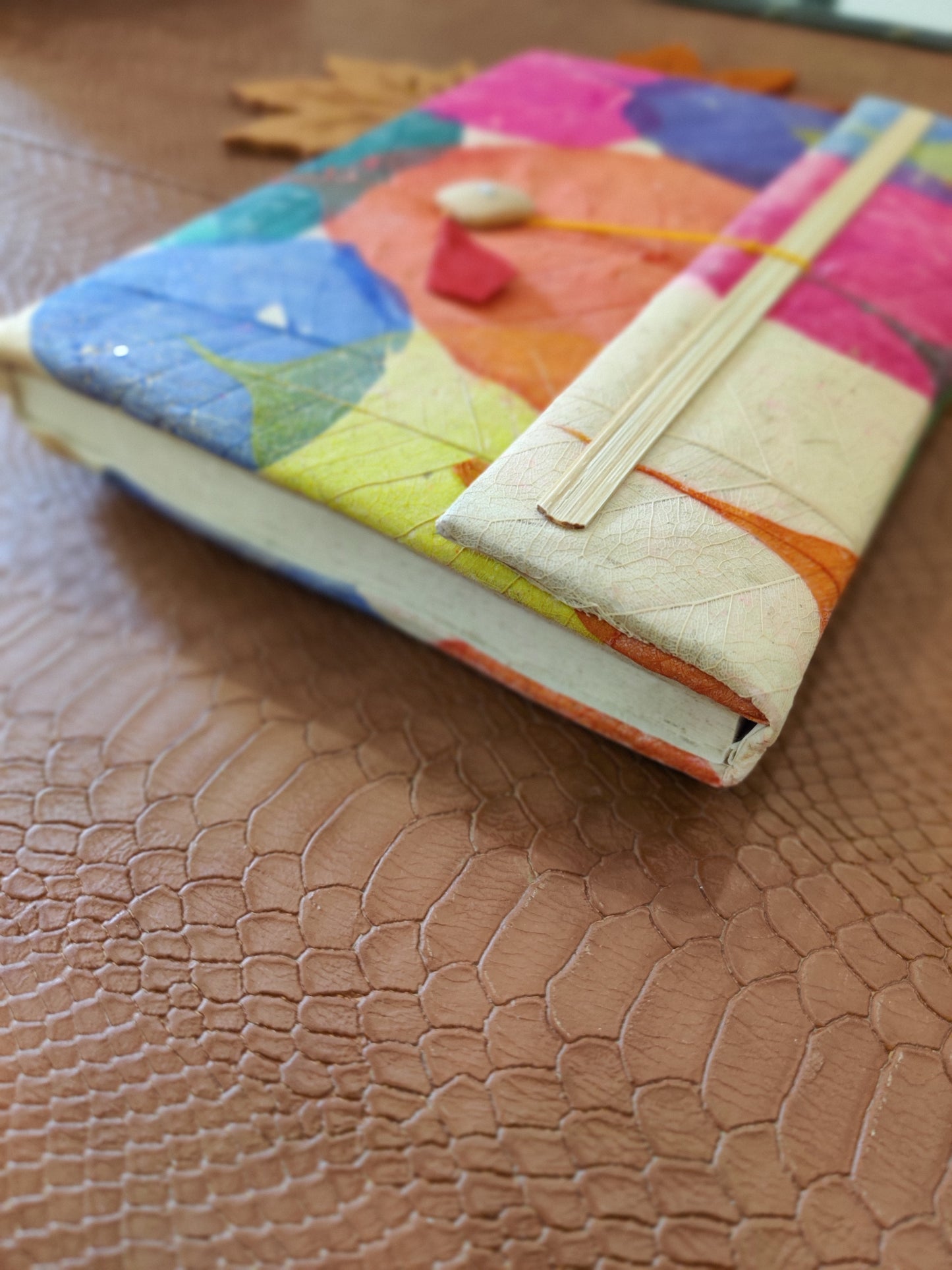 Multi-color Peepal Leaves Journal