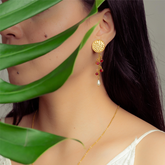 Ruby Blosson Ear Jackets