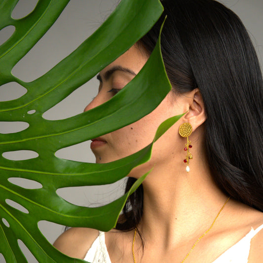 Ruby Blosson Ear Jackets