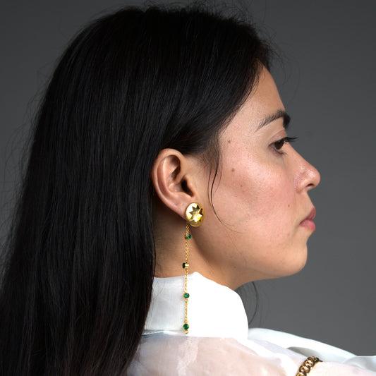 Emerald Halo Chain Ear Jackets