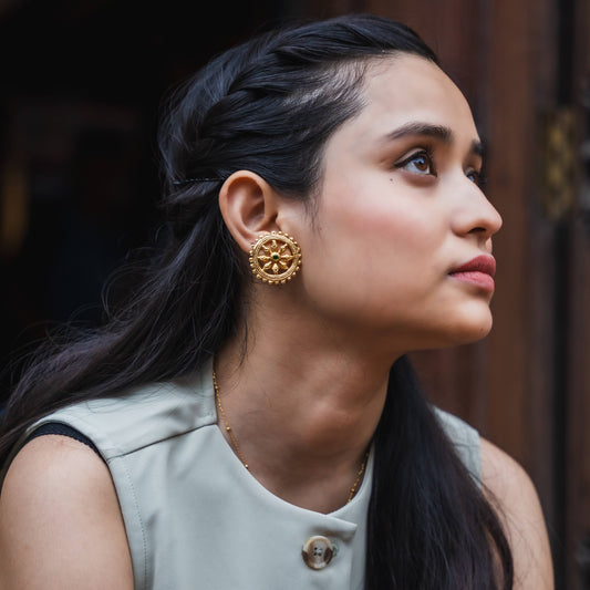 Dharmawheel Earring