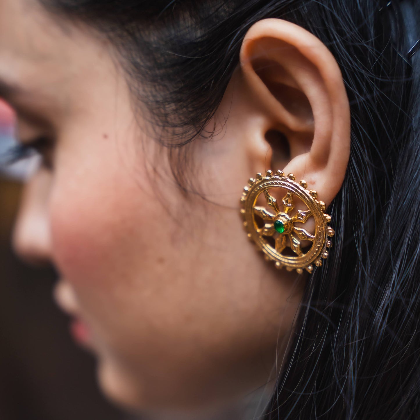 Dharmawheel Earring