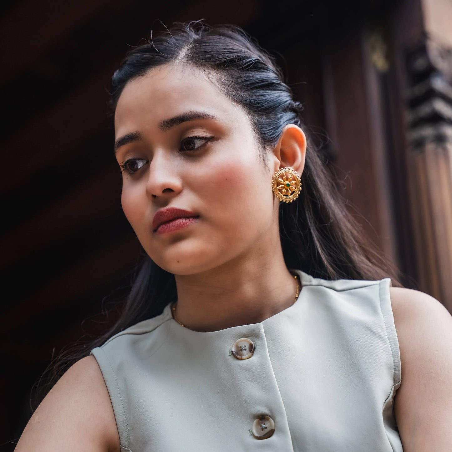 Dharmawheel Earring