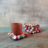 Felt Ball Square Coaster