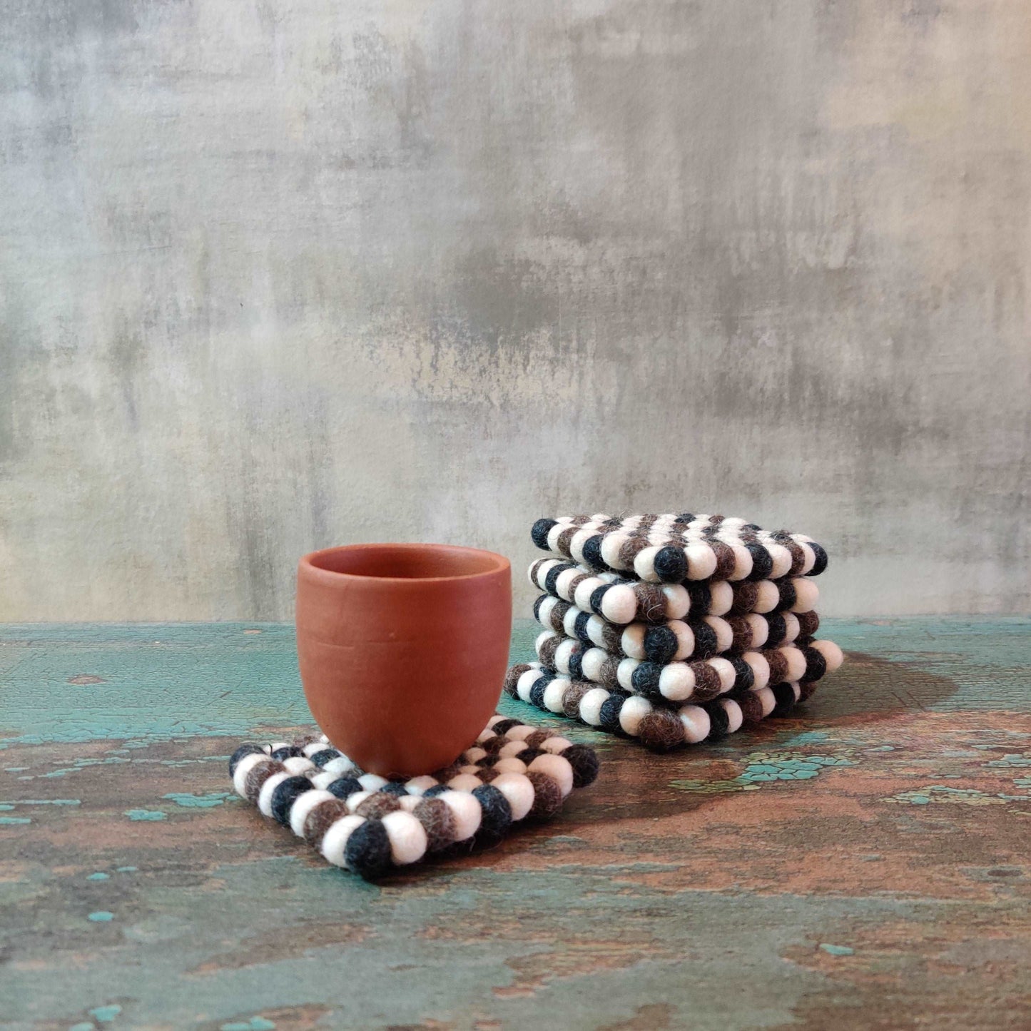 Felt Ball Square Coaster