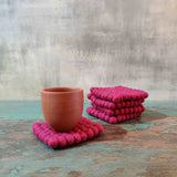 Felt Ball Square Coaster